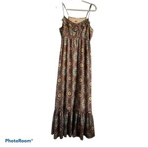 Eyelash Couture Maxi Slip Dress Boho Print L